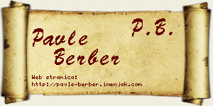 Pavle Berber vizit kartica